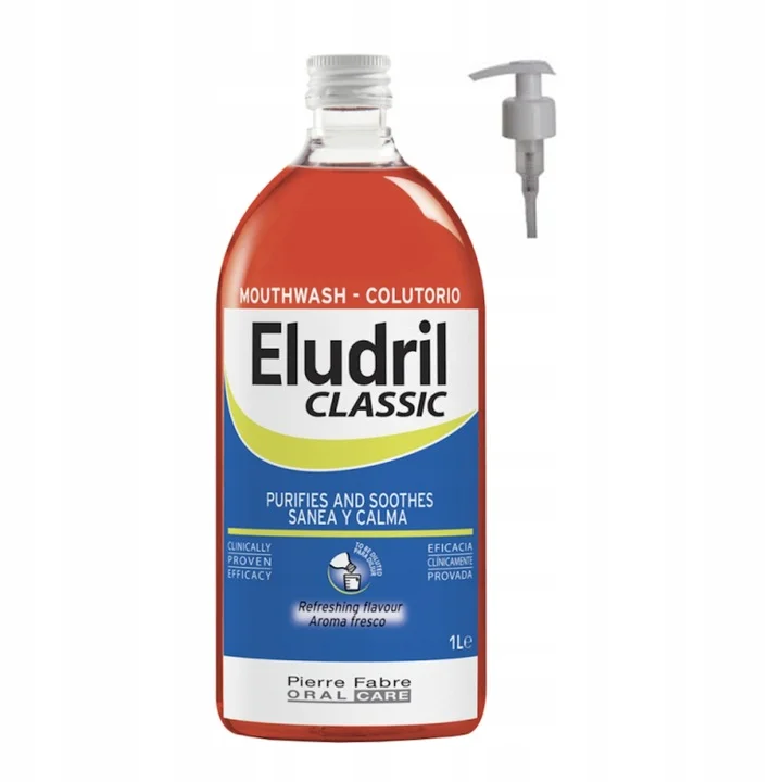 Eludril CLASSIC - płyn do płukania jamy ustnej z chlorheksydyną 0,10% 1000 ml + pompka