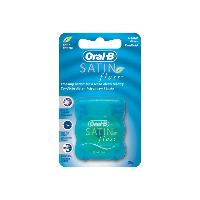 Nić dentystyczna miętowa Oral-B Satin Floss 25m