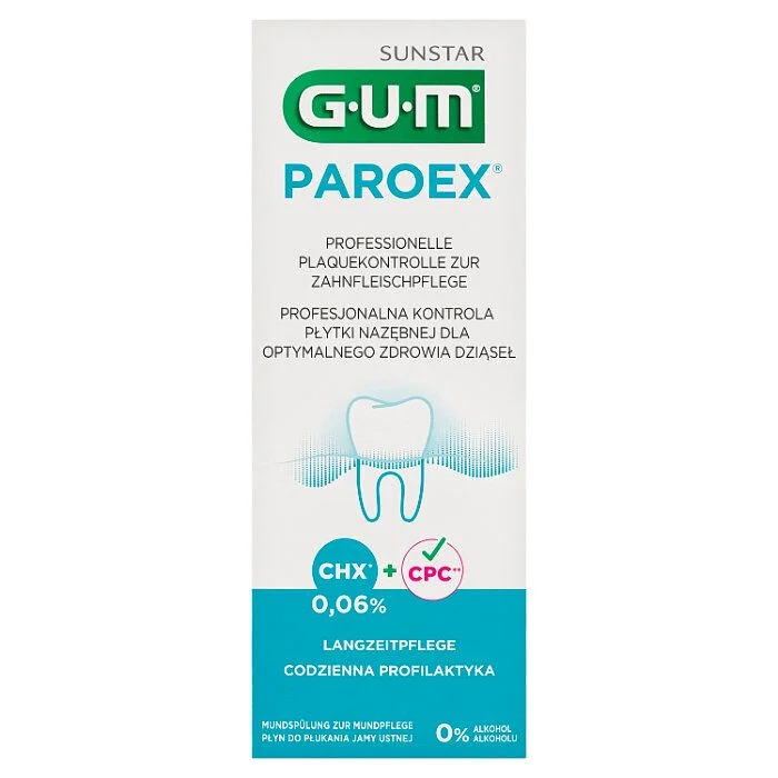 Płyn do codziennego stosowania z chlorheksydyną Gum Butler ParoeX 0,06% 500ml