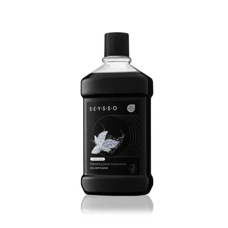 Seysso Carbon Black – odświeżający płyn do płukania jamy ustnej z węglem aktywnym 500 ml