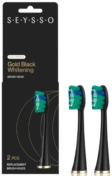 SEYSSO Gold Black Whitening SE0302B – wybielające końcówki do szczoteczki sonicznej 2 szt.