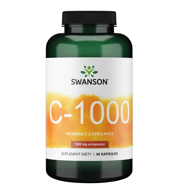 SWANSON Witamina C1000 + dzika róża 90 kaps.