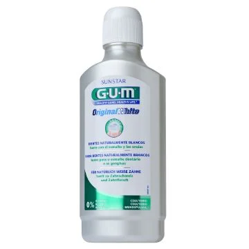 Wybielający płyn do płukania jamy ustnej z witaminą E, prowitaminą B5 oraz alantoiną GUM Butler OriginalWhite