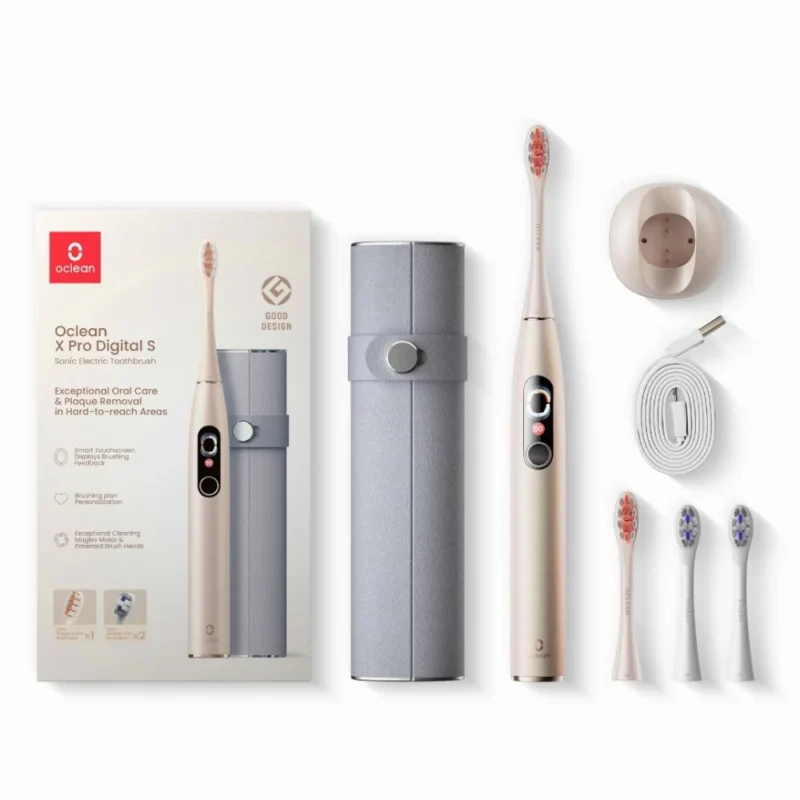 Zestaw Oclean X Pro Digital – szczoteczka soniczna + 3 dodatkowe końcówki + etui