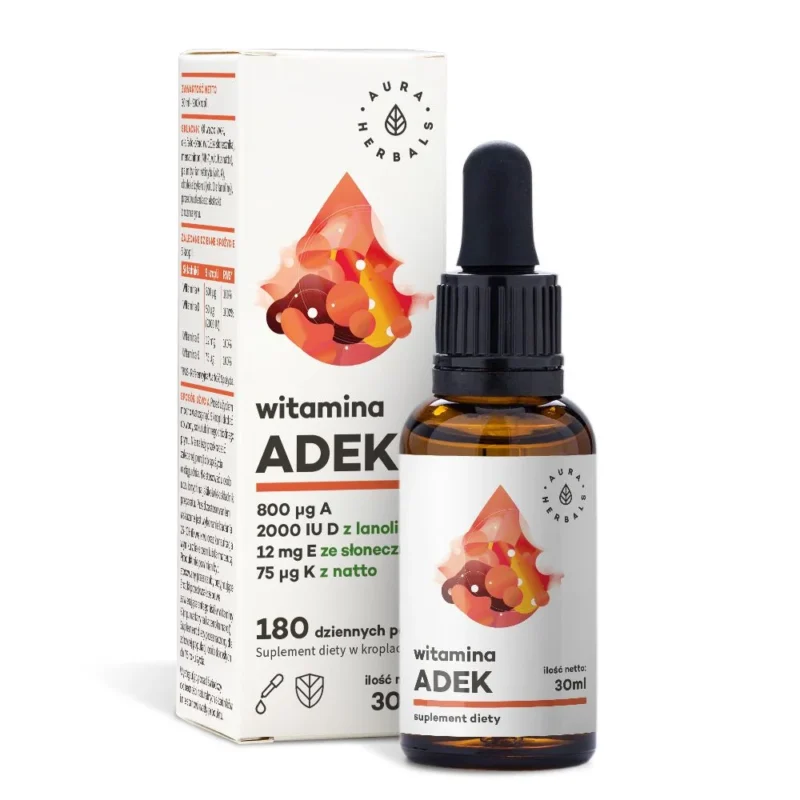 Aura Herbals Witamina A + D3 2000 IU + E + K2 – krople 30 ml