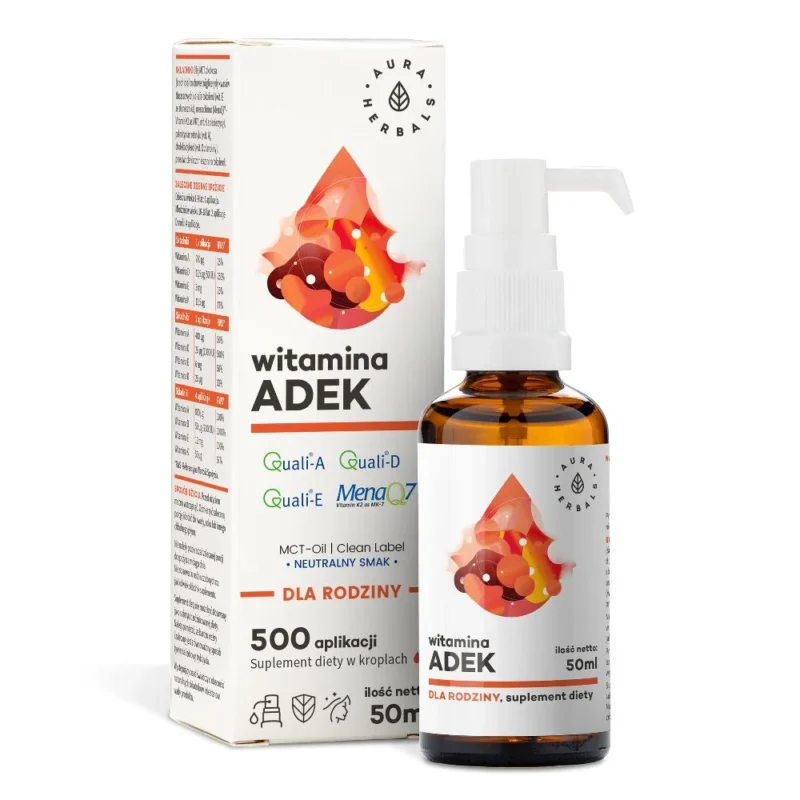 Aura Herbals Witamina ADEK z MCT dla rodziny – krople 50 ml