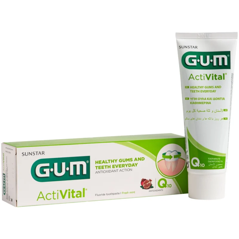 GUM Butler 6050 ActiVital – pasta wspierająca zdrowie dziąseł z koenzymem Q10 i wyciągiem z granatu (75 ml)