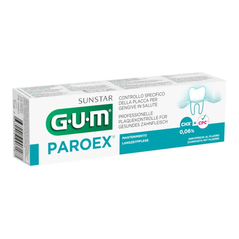 GUM Butler ParoeX 75 ml – pasta z chlorheksydyną 0,06% do codziennego użytku, zapobiegająca stanom zapalnym dziąseł