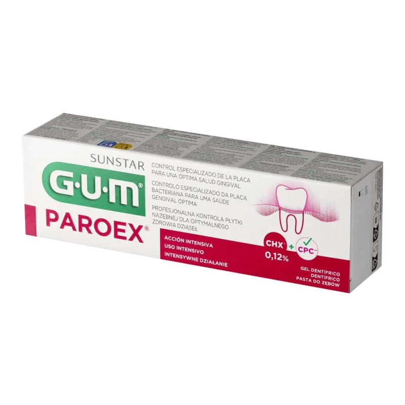 GUM Butler ParoeX 75 ml – żelowa pasta z chlorheksydyną 0,12% na zapalenie dziąseł, przeznaczona do krótkich terapii