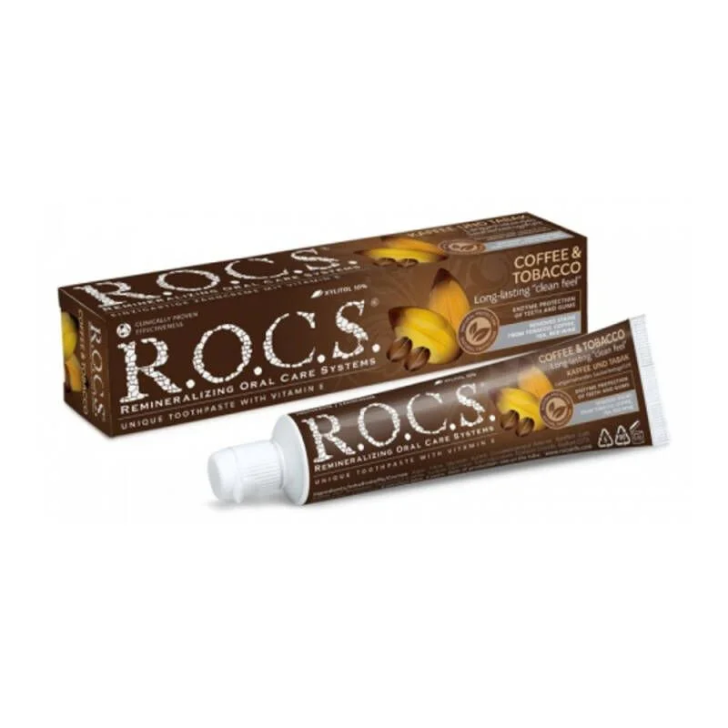 Pasta usuwająca przebarwienia z kawy, herbaty i dymu tytoniowego Rocs Coffee & Tobacco 60ml