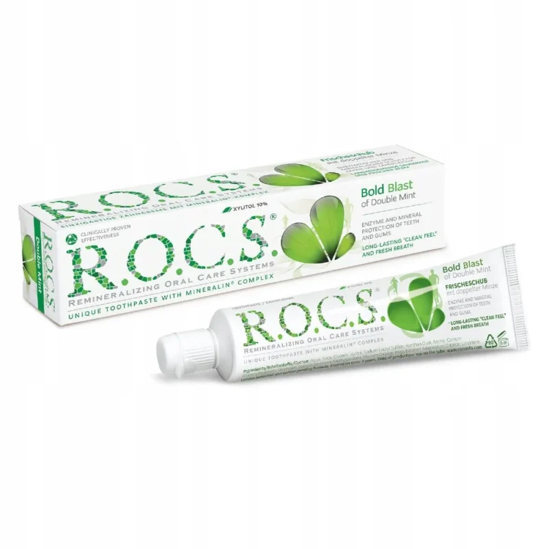 Remineralizująca pasta Rocs Double Mint (podwójna mięta) 60ml