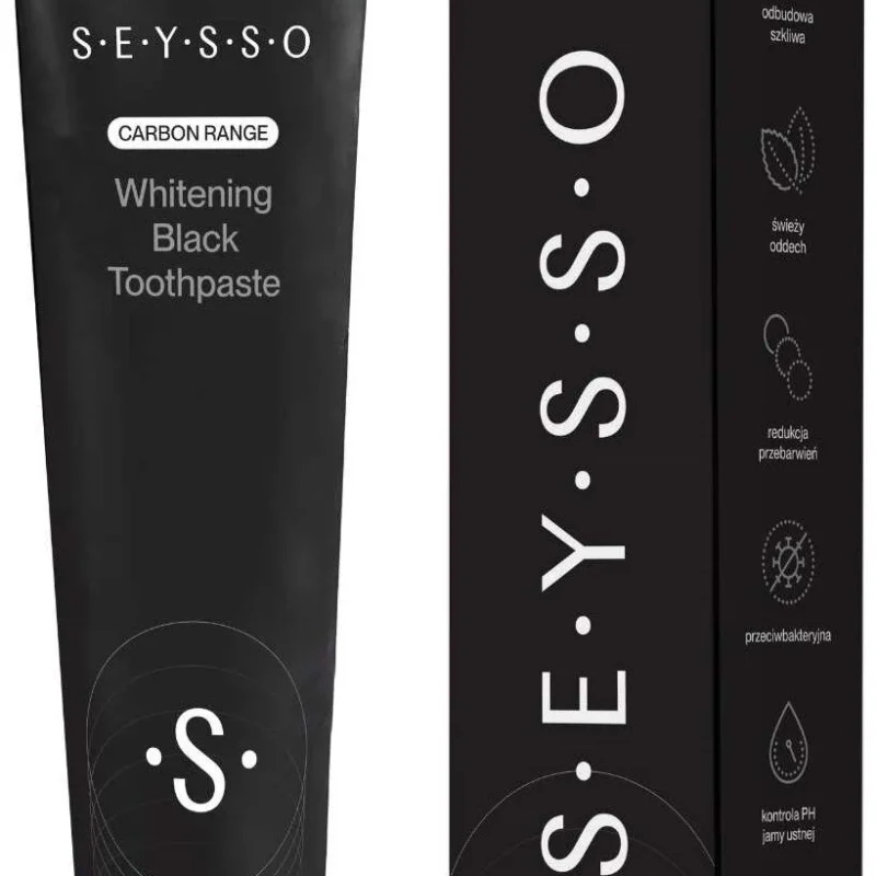 SEYSSO Carbon Charcoal – pasta do szczoteczek sonicznych z wybielającym węglem aktywnym 75 ml