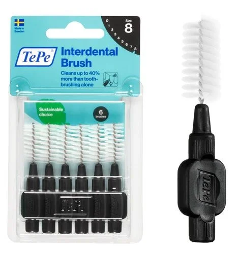 Szczoteczki międzyzębowe z bioplastiku TePe Original 6 szt. czarne – 1.5mm