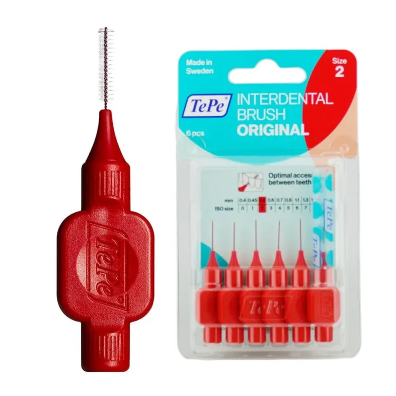 Szczoteczki międzyzębowe z bioplastiku TePe Original 6 szt. czerwone – 0.5 mm
