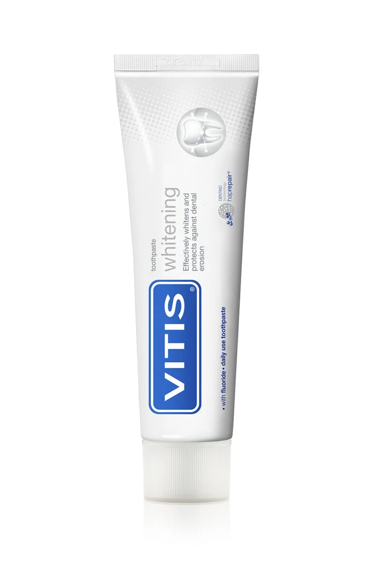 Vitis Whitening 100 ml – wybielająca pasta do zębów z cząsteczkami Nanorepair Vitis Whitening 100 ml – wybielająca pasta do zębów z cząsteczkami Nanorepair