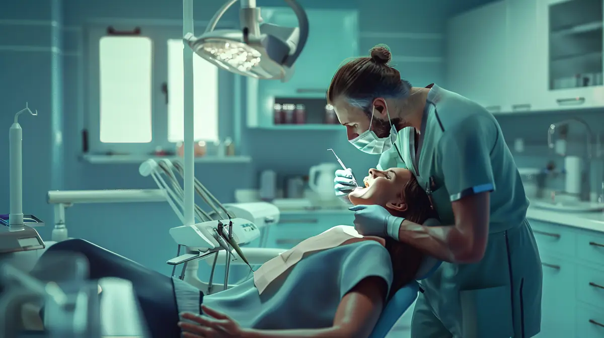 Dentysta podczas zabiegu